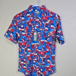 RSVLTS  American Swirl  Kunuflex Short  Sleeve Men's  Shirt Size Small NwT.